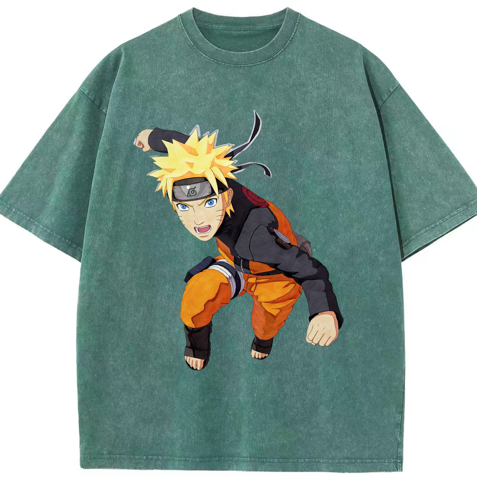（画像用） NARUTO -ナルト- うずまき ナルト Uzumaki Naruto 綿100% ヴィンテージ風 半袖Tシャツ（フロントプリント）